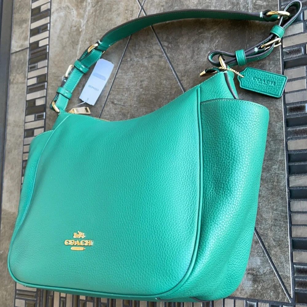 COACH Rori Shoulder Bag COLOR: Gold/Bright Jade - Picture 4 of 16